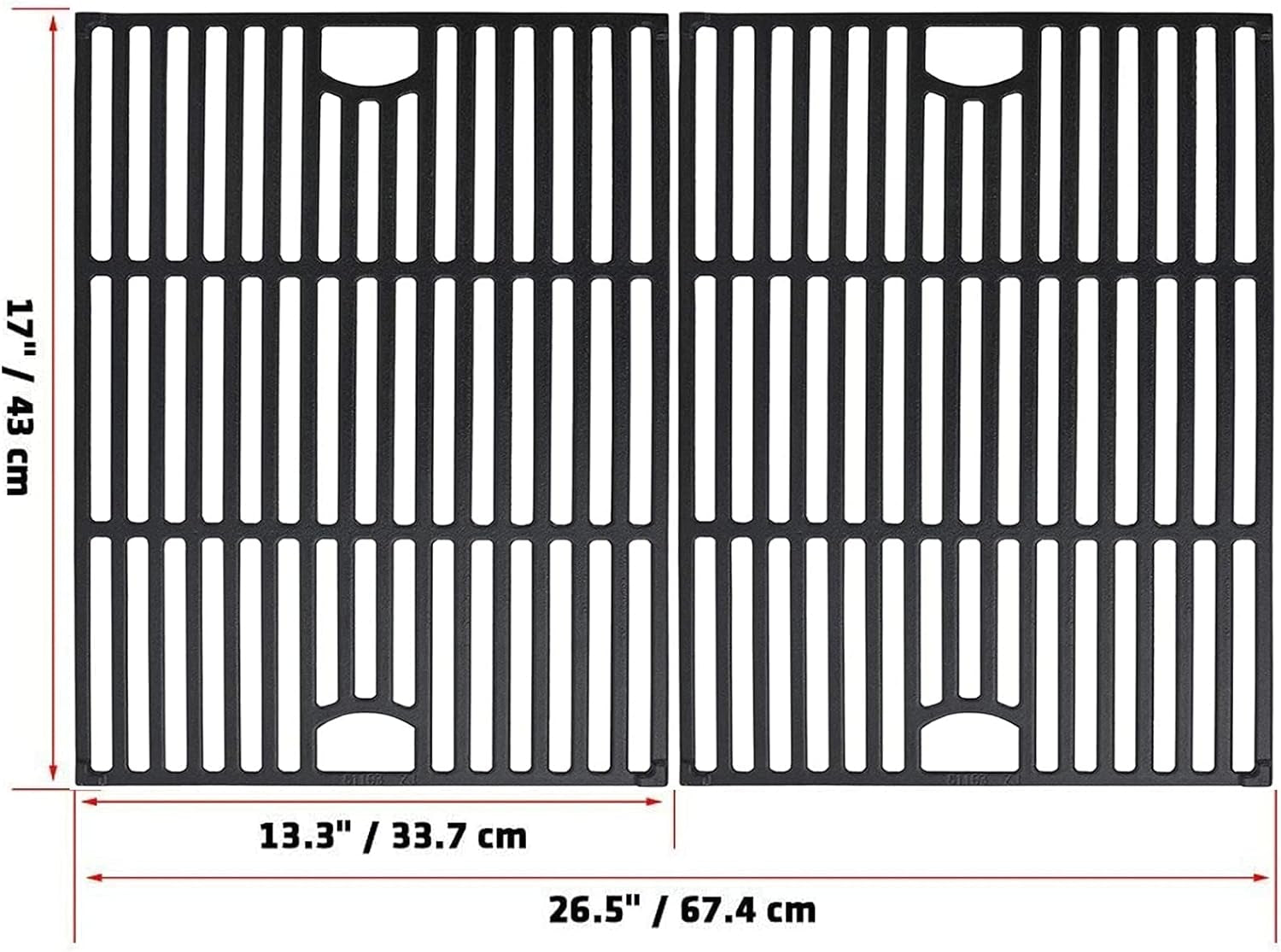 Grill Grates for Nexgrill Replacement Parts 5 Burner 720-0888N 720-0888.17 Inch Cast Iron Cooking Grate Replacement for Nexgrill 4 Burner 720-0830H 720-0830X 720-0888S 720-0783W for Nexgrill 5 Burner - Image 2