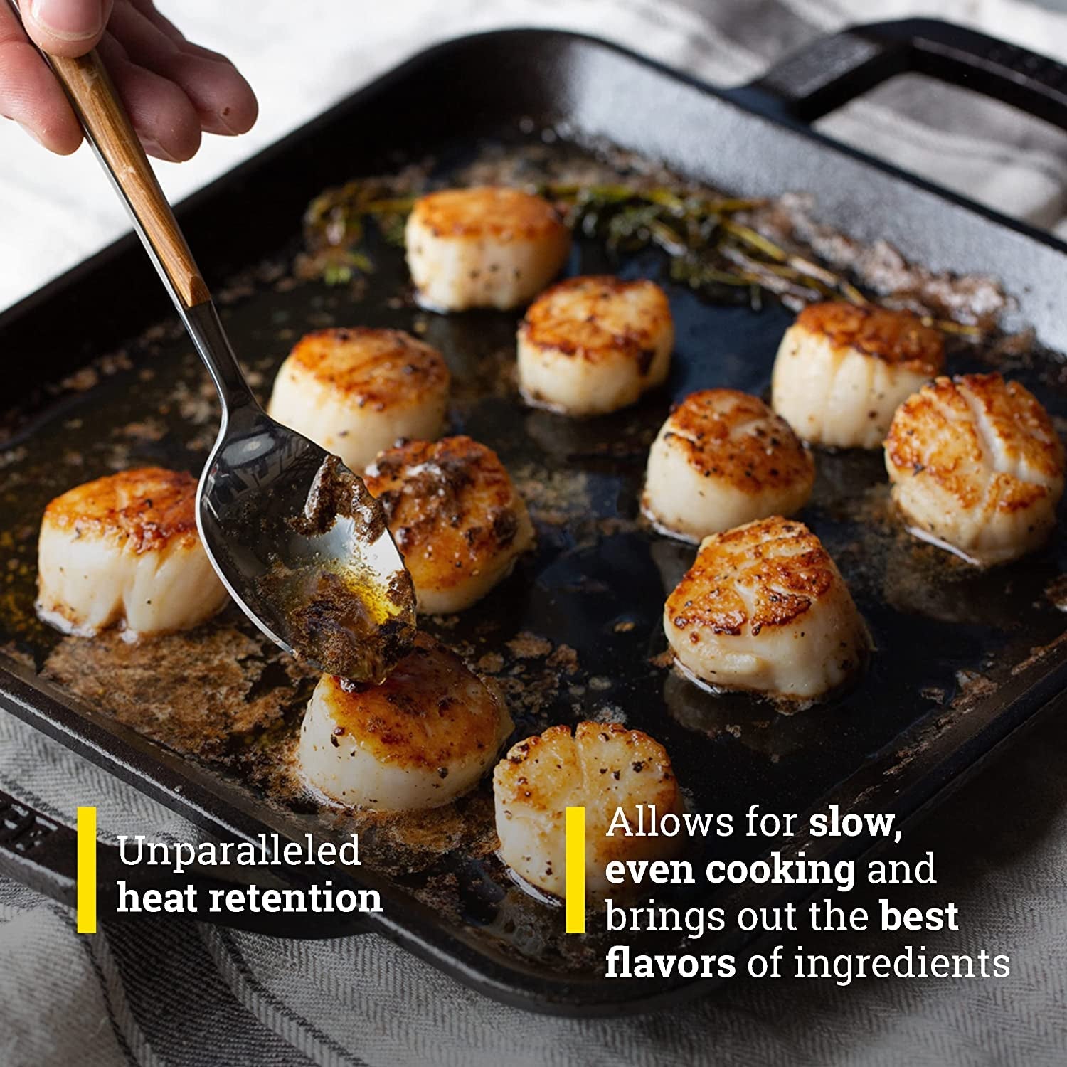 Cast Iron Chef Collection Square Grill Pan. Pre-Seasoned - 11 In - Image 4