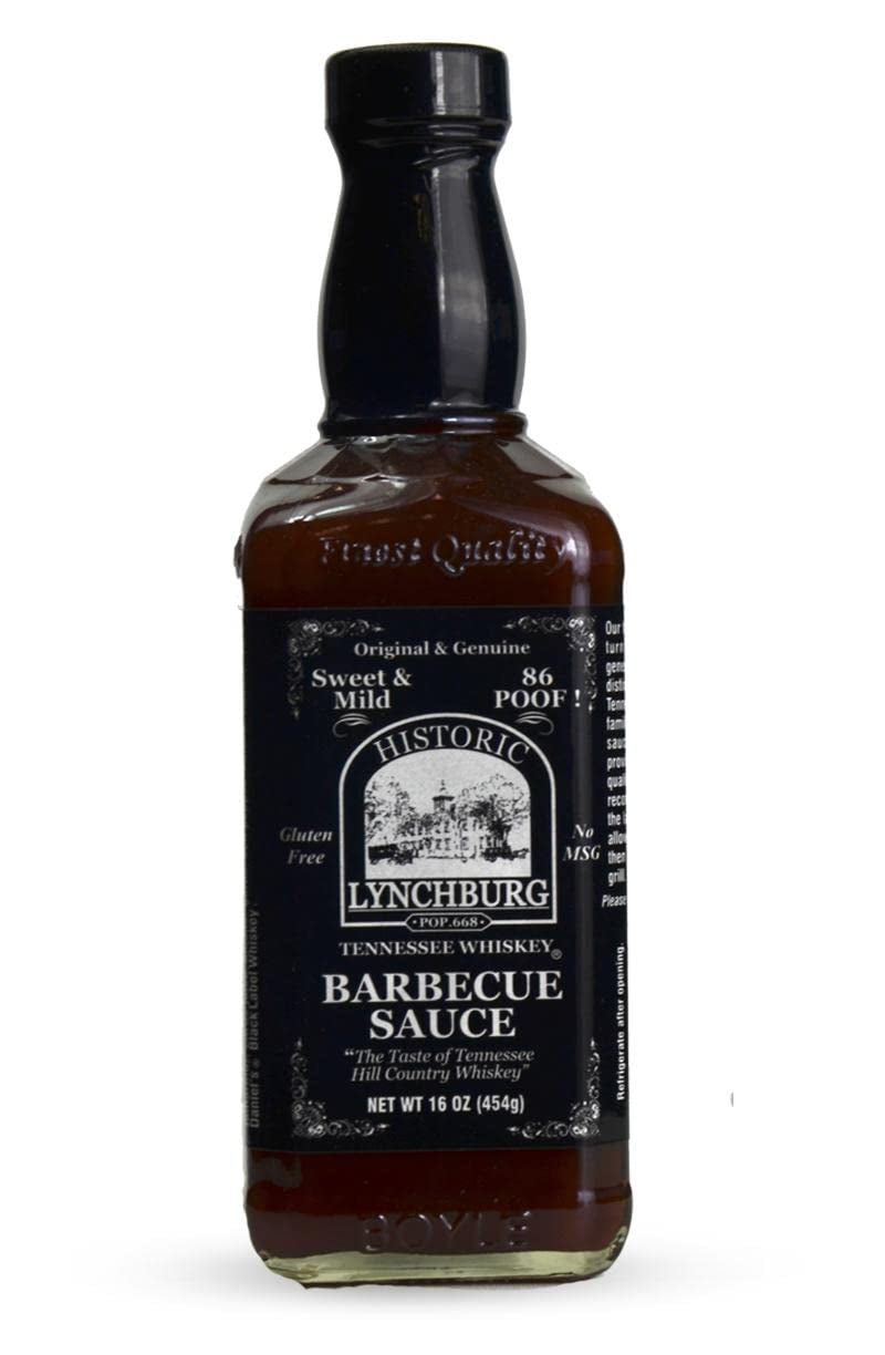 Historic Lynchburg Tennessee Whiskey Sweet and Mild Barbecue Sauce 86 Poof. Gluten Free. No MSG. Flavored with Jack Daniel Whiskey