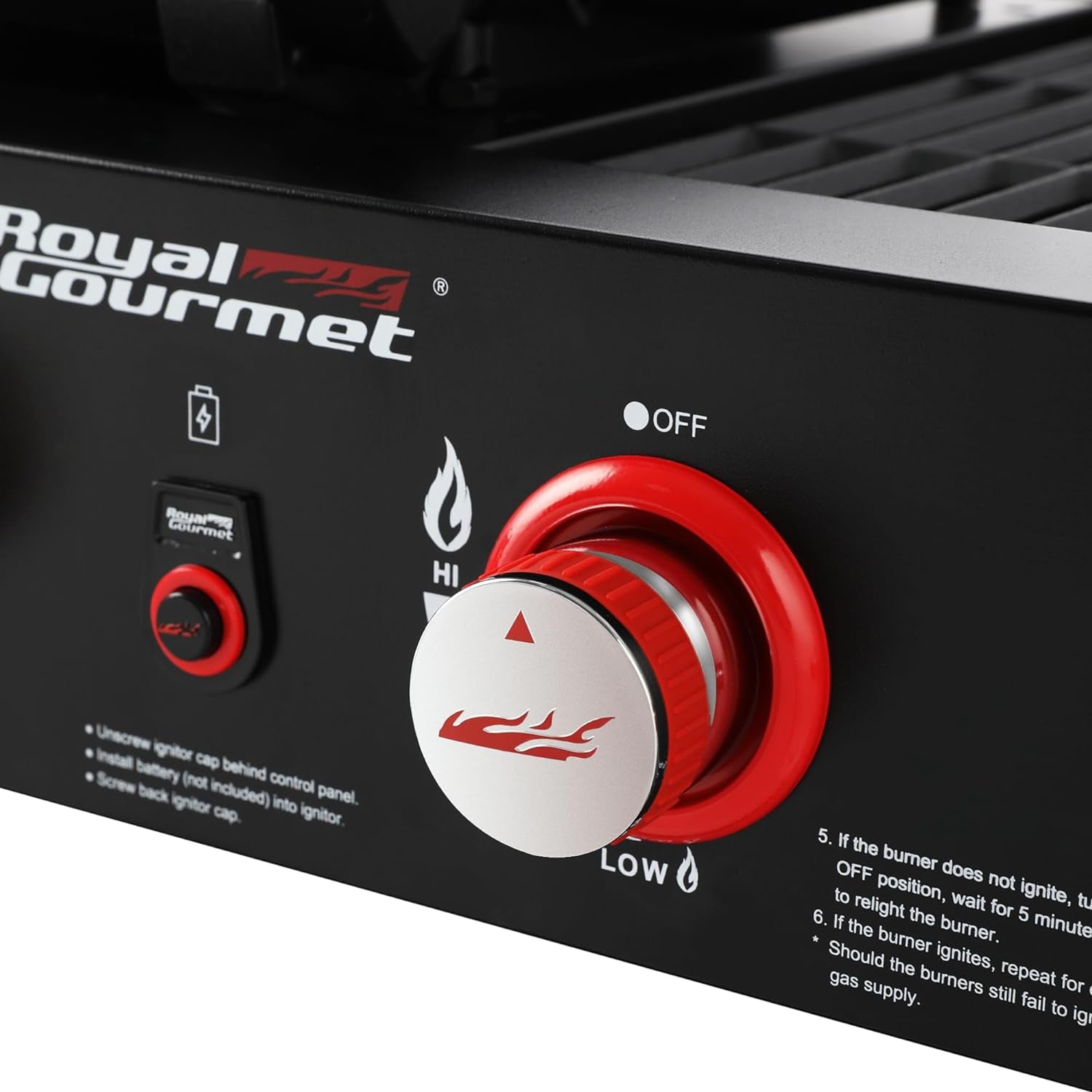 GD4002T Tailgater Tabletop Gas Grill Griddle. 4-Burner Portable Propane Grill Griddle Combo. for Backyard or Outdoor BBQ Cooking. 40.000 BTU. Black - Image 13