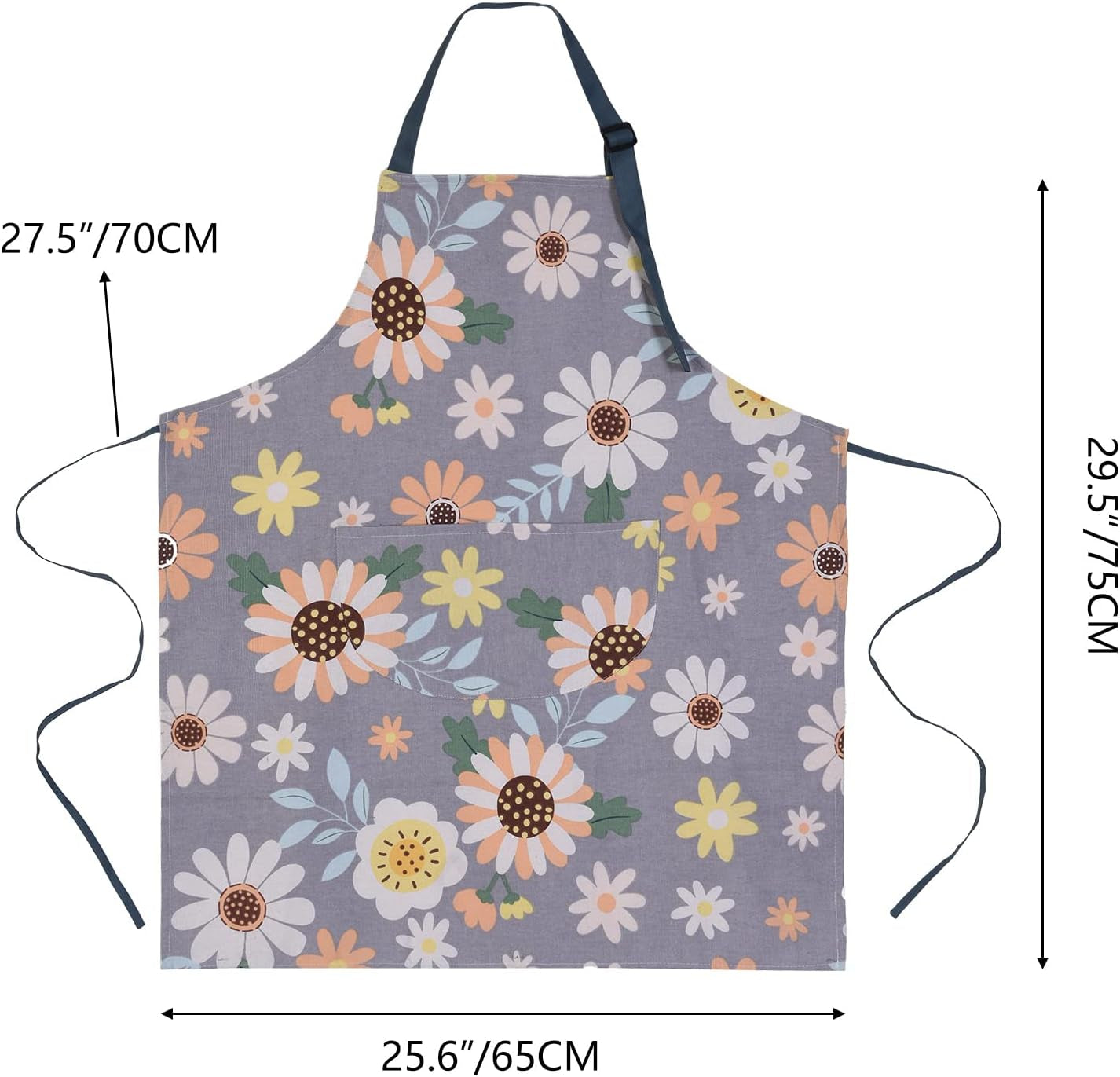 2 Pack Floral Apron for Women with Pockets. Adjustable Cotton Chef Aprons for Kitchen. Cooking. BBQ & Grill - Image 2
