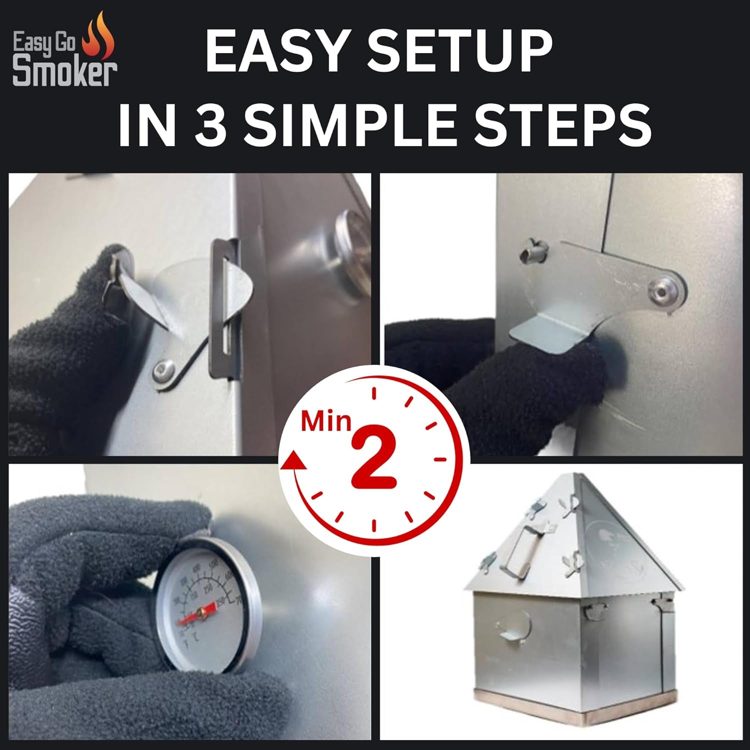 Foldable & Portable Vertical Pellet Smoker - 19.7 Meat Smoker for BBQ Grill. Outdoor Cooking. Camping & RV - Easy to Clean - Includes Carrier Bag. Spoon & Built-In Thermometer – Easygosmoker - Image 3