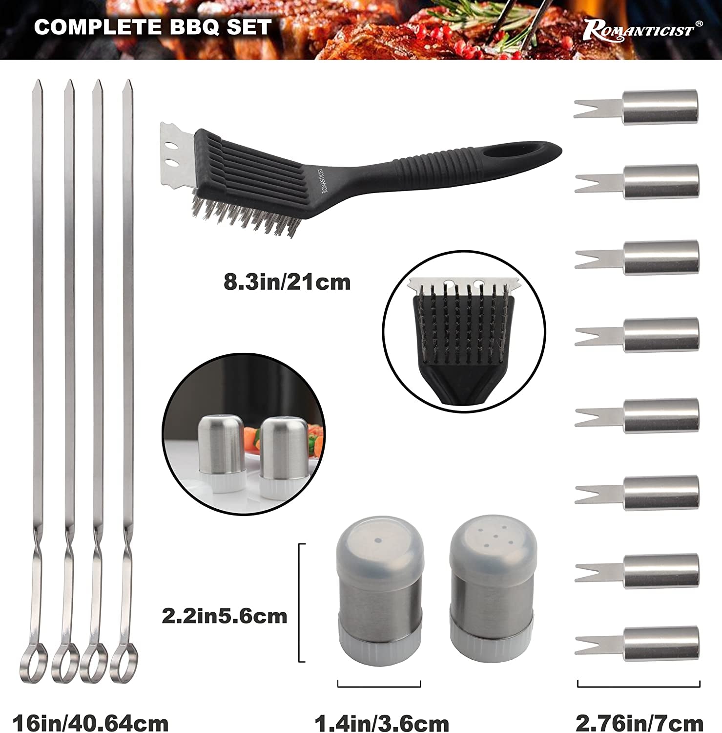 20Pc Heavy Duty BBQ Grill Tool Set in Case - the Very Best Grill Gift on Birthday Wedding - Professional BBQ Accessories Set for Outdoor Cooking Camping Grilling Smoking - Image 3