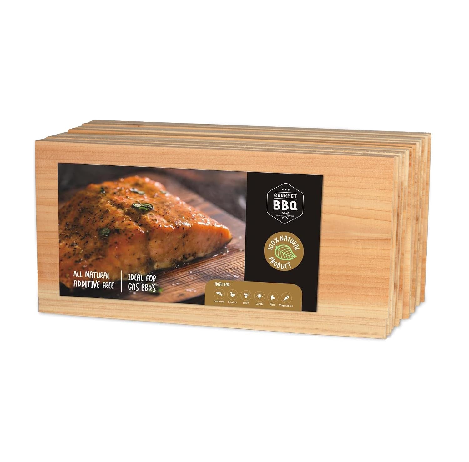 12 PK. Cedar Planks for Grilling Salmon.11X 5.5 Better Smoking. Add Best Smoky Flavor to Salmon. Veggies. Restaurant Quantity - Image 3