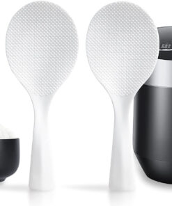 2 Pcs Non‑Stick Plastic Rice Paddle – Standing Rice Spoon Spatula. Heat Resistant. White