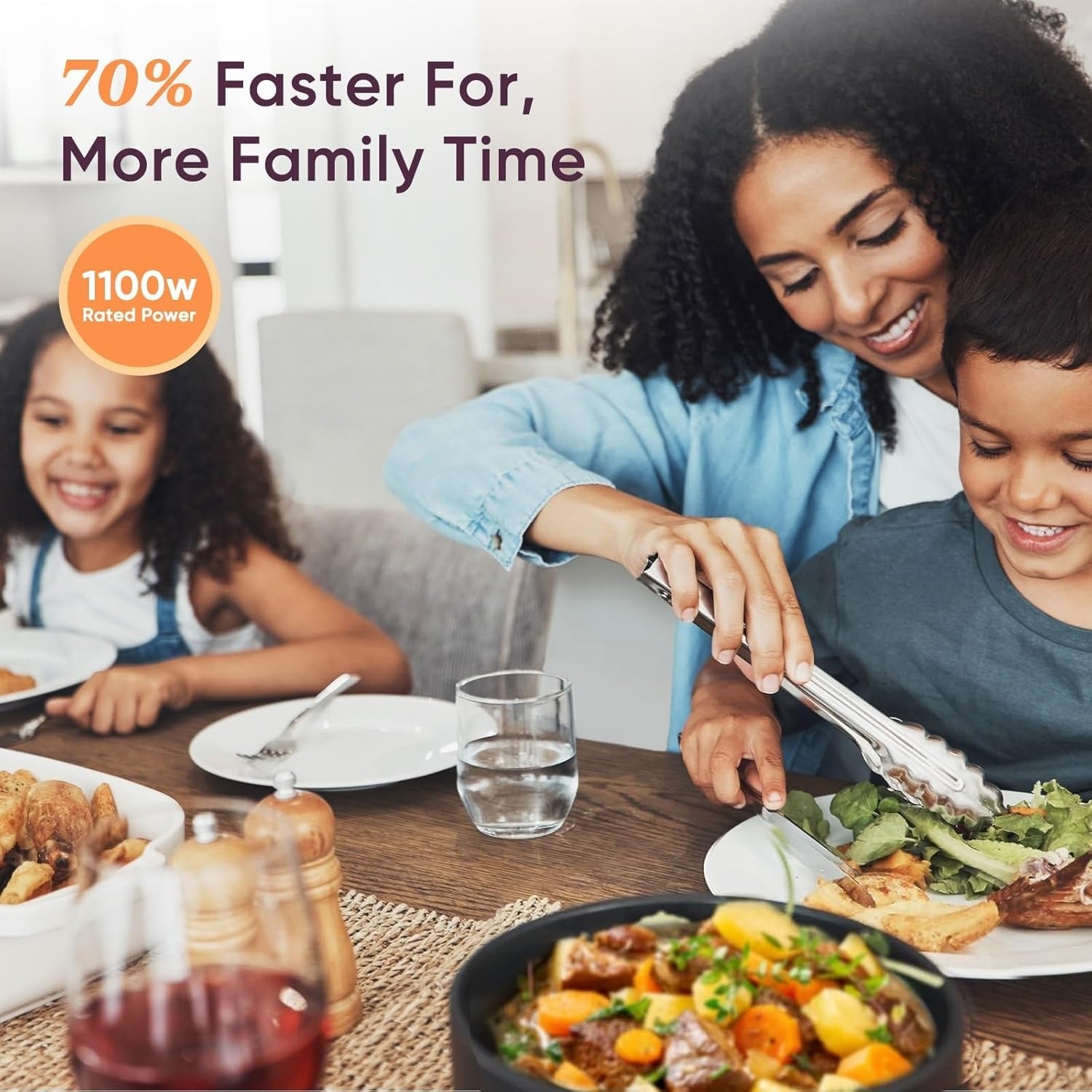 COSORI Pressure Cooker 6 Qt. 9-In-1 Instant Multi Kitchen Appliances. Safer Venting Design. Rice Cooker. Slow Cooking Pot. Sous Vide. Saute Pot. 1100W. Stainless Steel - Image 2