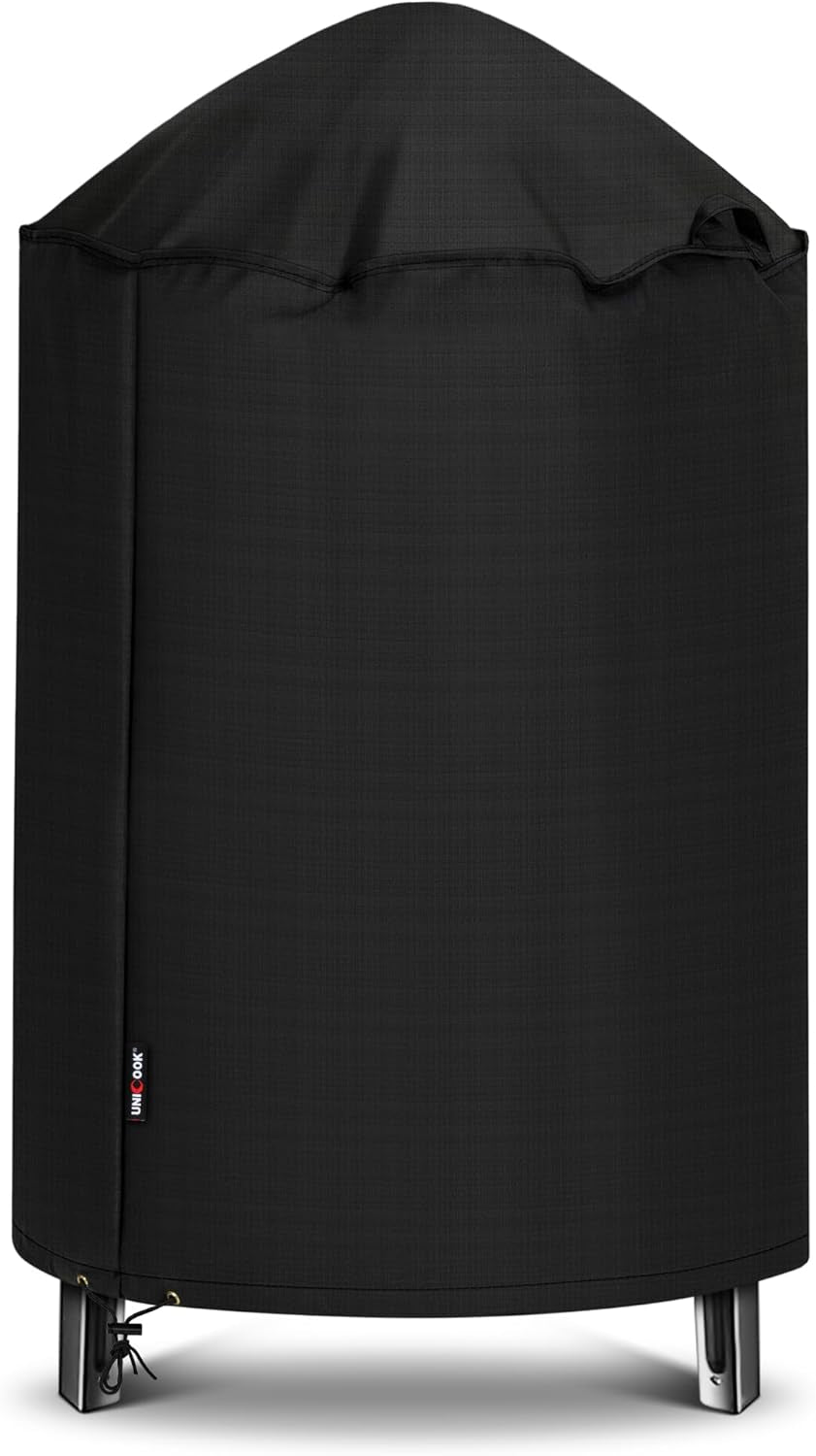 Unicook round Smoker Cover 30 Inch for Charcoal Kettle Grills. BBQ Grill Cover. Waterproof Vinyl Exterior with Polyester Lining. Compatible with Pit Barrel Cooker. Char-Griller and Akorn Kamado Etc.