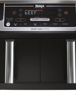 DZ550 Foodi 10 Quart 6-In-1 Dualzone Smart XL Air Fryer with 2 Independent Baskets. Thermometer for Perfect Doneness. Match Cook & Smart Finish to Roast. Dehydrate & More. Grey