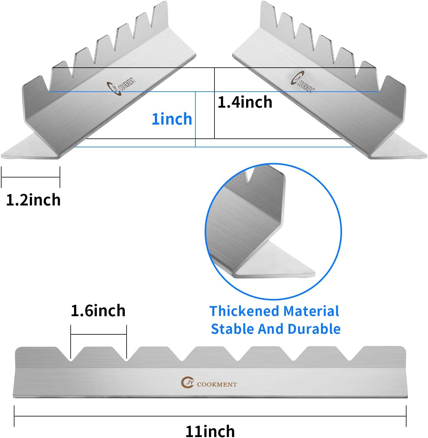 Kabob Skewers Stainless Steel Long BBQ Barbecue Skewers. Flat Metal Kebob Sticks Wide Reusable Grilling Skewers for Meat Chicken.Set of 9 Including 2 Barbeecue Rack with Storage Bag - Image 3