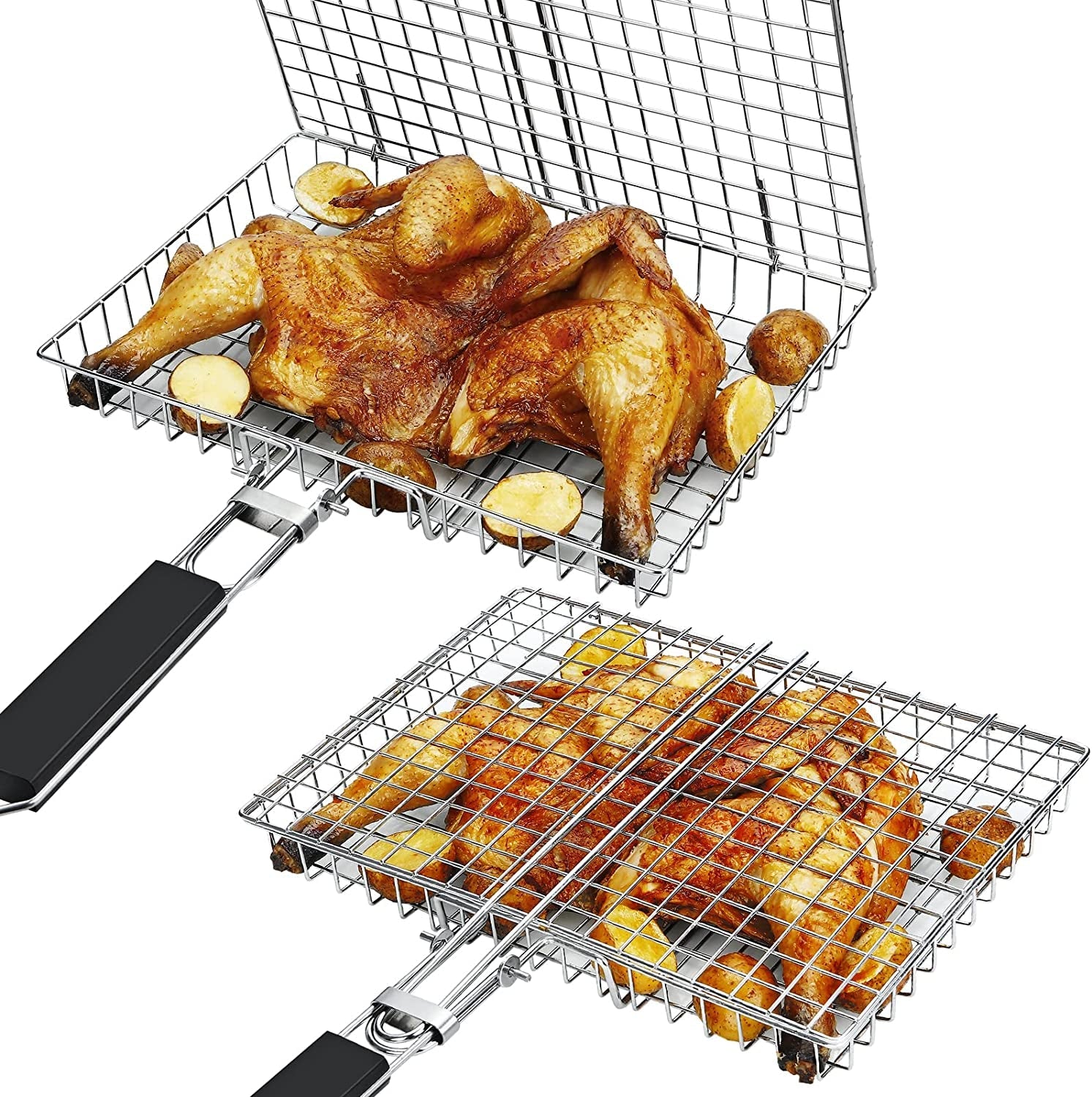 Grill Basket NABAOXUN BBQ Grilling Basket Fish Grill Basket. Grill Basket Grill Rack.Outdoor Grill Accessories