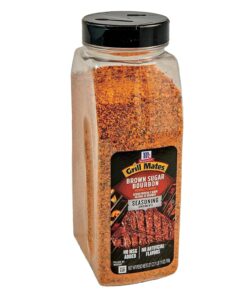 Mccormick Grill Mates Brown Sugar Bourbon Seasoning. 27 Oz - One 27 Ounce Container of Brown Sugar Bourbon Seasoning Made of Molasses. Red Bell Peppers. and More for Steak. Poultry. and Vegetables
