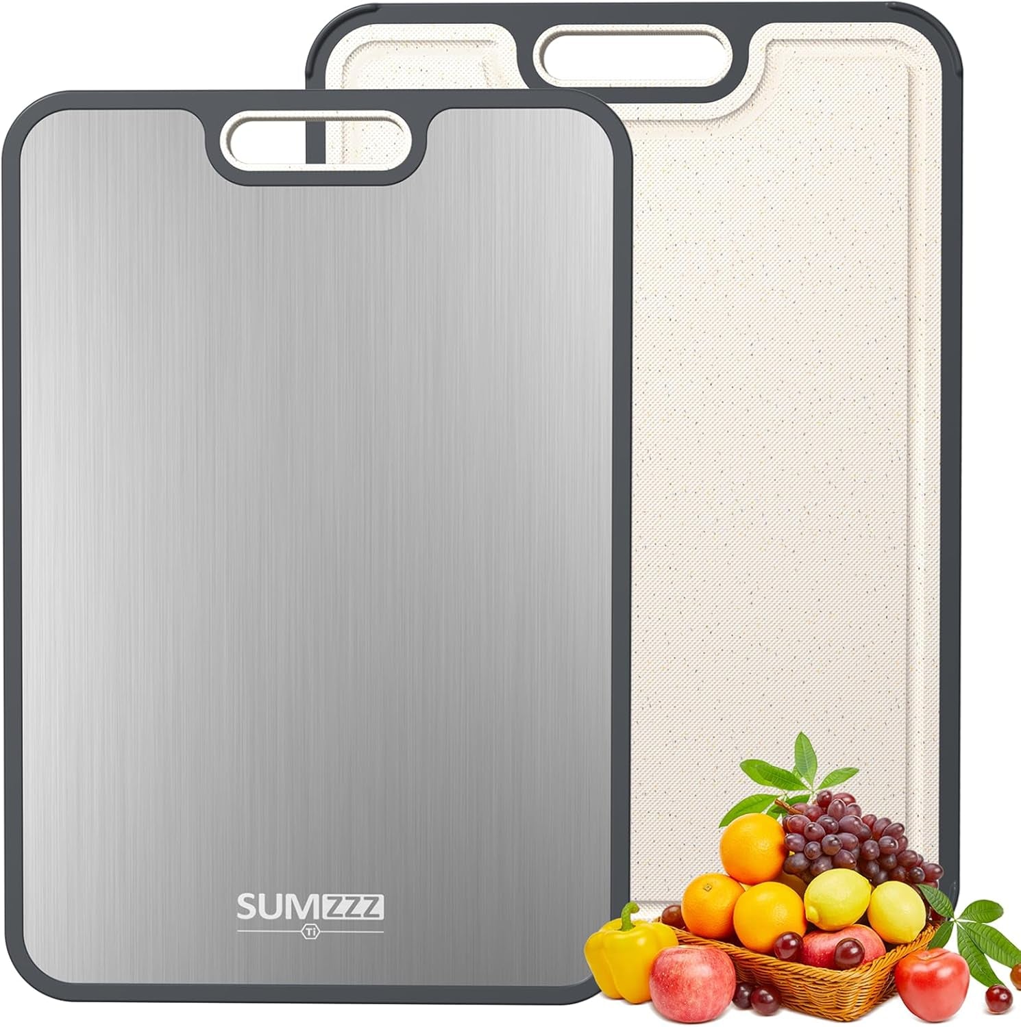 Titanium Cutting Boards for Kitchen. Cutting Board Double Sided Food Grade. Pure Titanium and Wheat Straw PP. Dishwasher Safe Easy to Clean Large Size 16×11 - Image 8