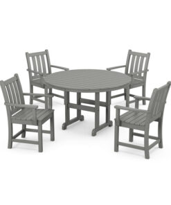 Polywood: Traditional Garden 5-Piece Round Farmhouse Dining