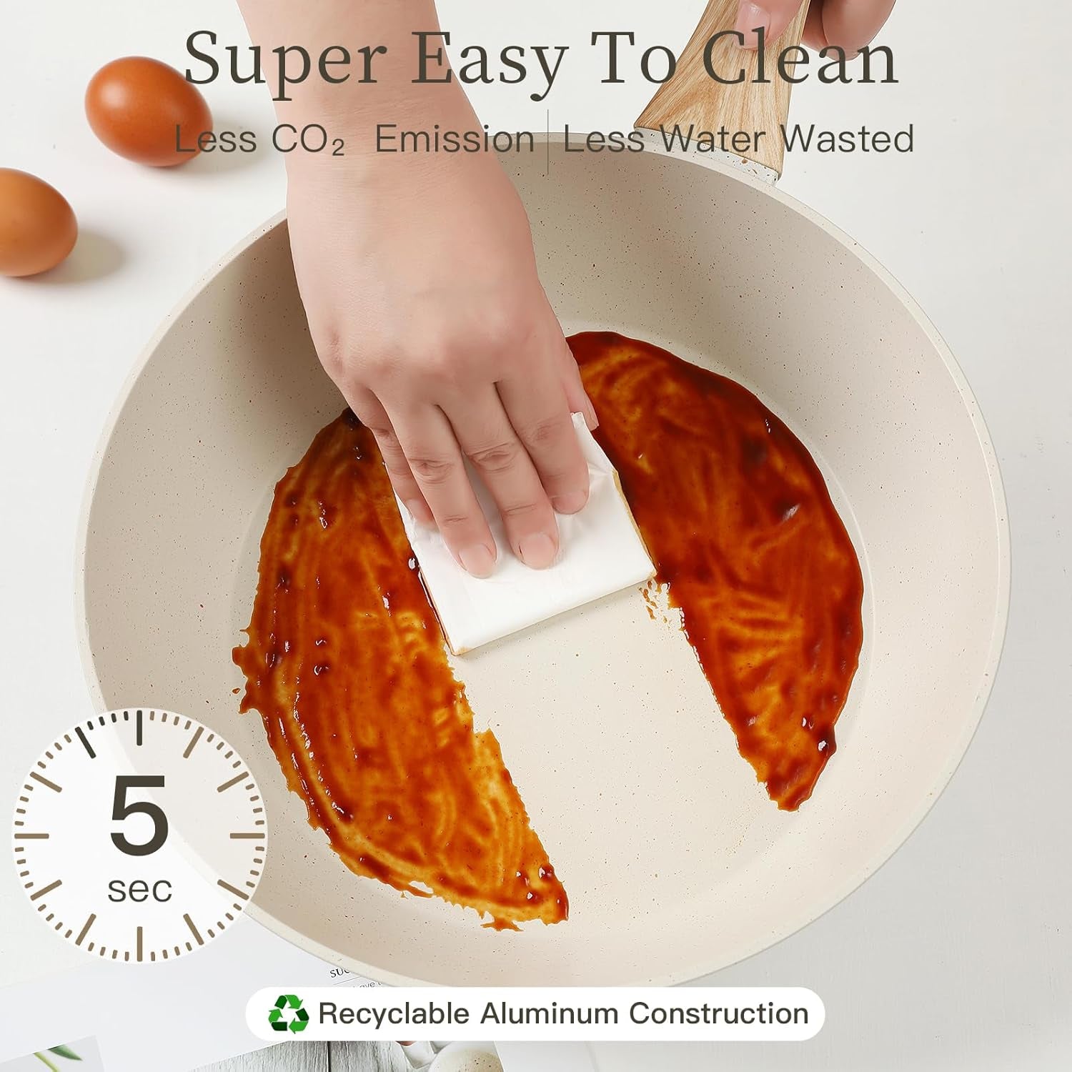 16PCS Pots and Pans Set Non Stick Cookware Set Nonstick with Cooking Set (White. 16Pieces) - Image 6