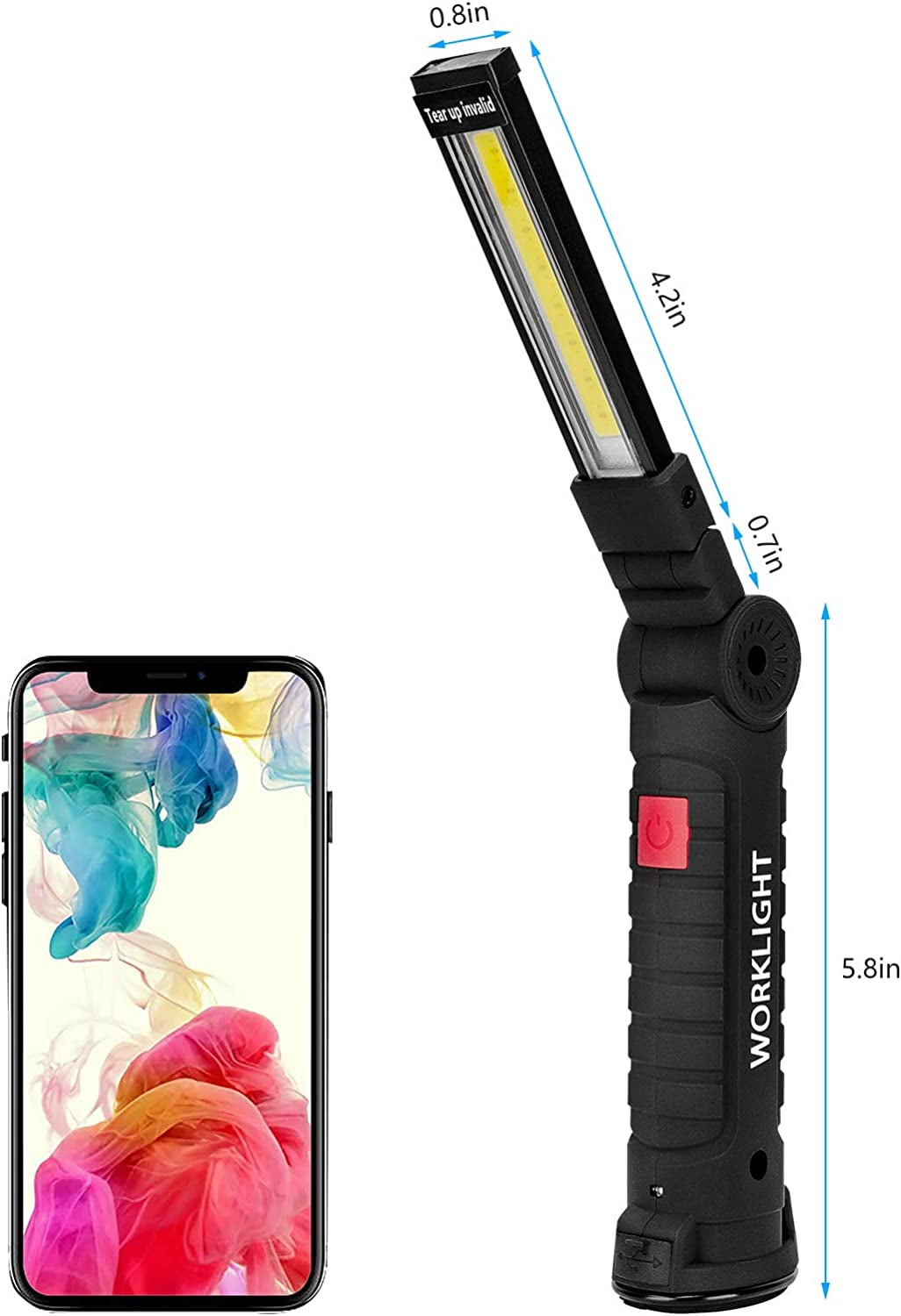 Tool Gifts for Men 2Pack Rechargeable LED Work Lights with Magnetic Base. 360° Rotation.Versatile Lighting for Repairs. Outdoors.Handyman Tools.Ideal Christmas Addition for Men - Image 5