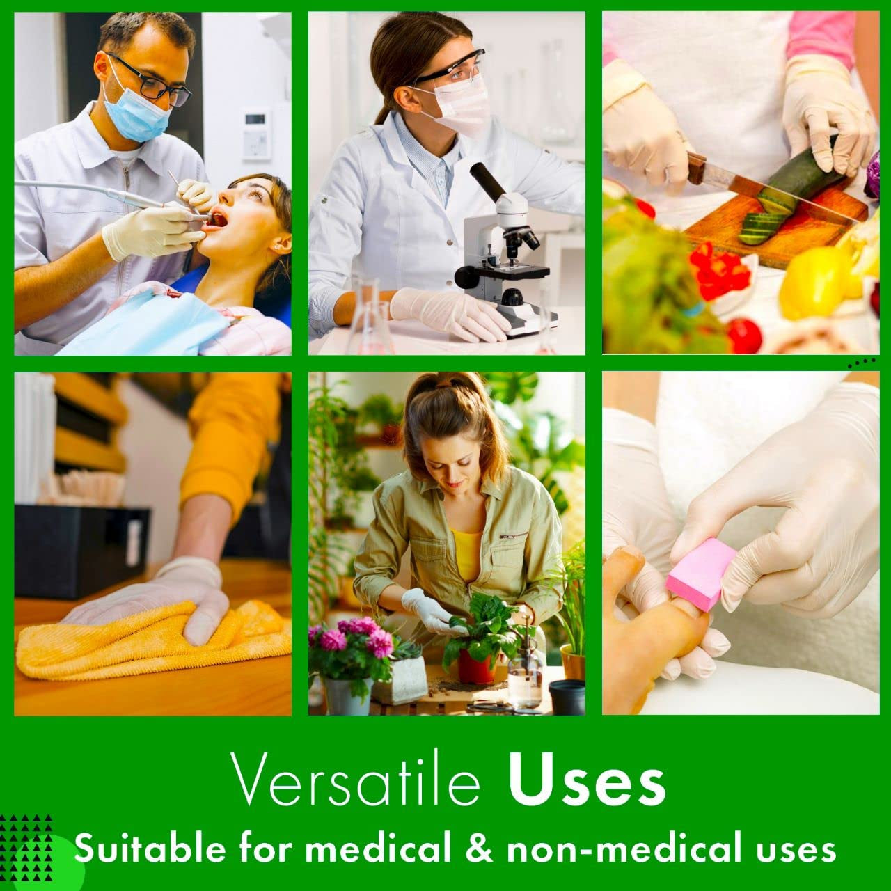 Disposable Latex Gloves for Kitchen and Cleaning Powder Free Size Large. 100 - Image 2