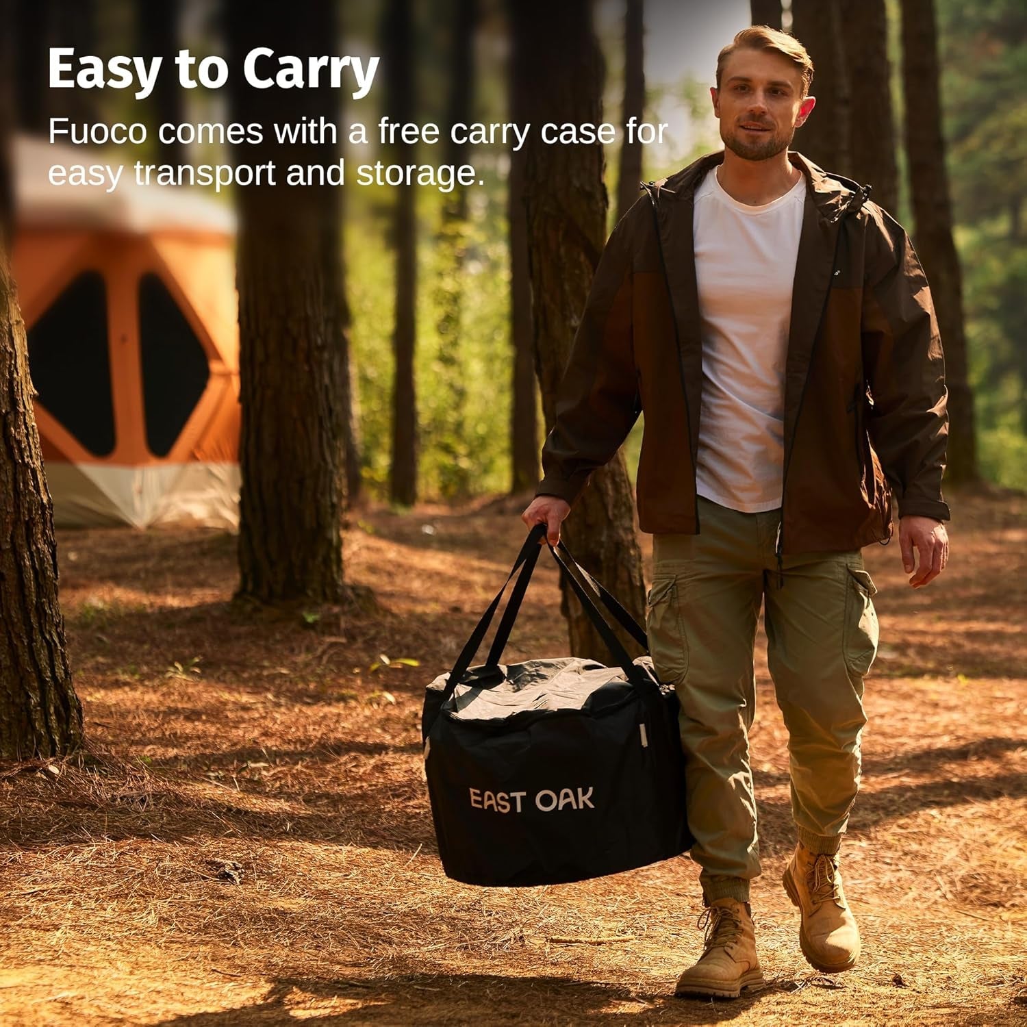 EAST OAK Fuoco Smokeless Fire Pit 21'' for Patio and Outdoor. Stainless Steel Firepit Wood Burning Fireplace with Carrying Bag. Portable Outdoor Fire Pit with Stand & Removable Ash Pan for Outside - Image 5