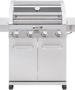 Monument Grills Larger Convertible 4-Burner Natural Gas Grill Stainless Steel Cabinet Style Propane Grills. LED Controls.Side Burner(Without Conversion Kit)