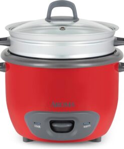 Aroma Housewares 14-Cup (Cooked) (7-Cup UNCOOKED) Pot Style Rice Cooker and Food Steamer (ARC-747-1NGR) . Red