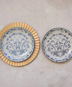 Decorative Plastic Fluted Charger in Gold Finish