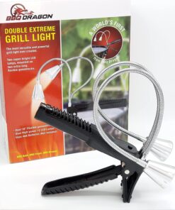 Double Extreme Grill Light - Super Bright Dual LED BBQ Lights for Grill - 360° Flexible Stainless Steel Gooseneck - Great BBQ Grill Accessories - Weather Resistant. Batteries Included