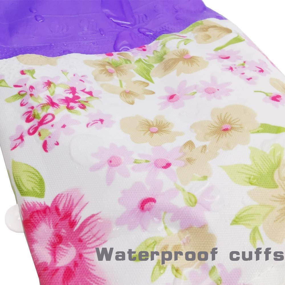 Dishwashing Cleaning Gloves. 2 Pair Reusable Household Cleaning Gloves Long Cuff and Flock Lining - Image 4