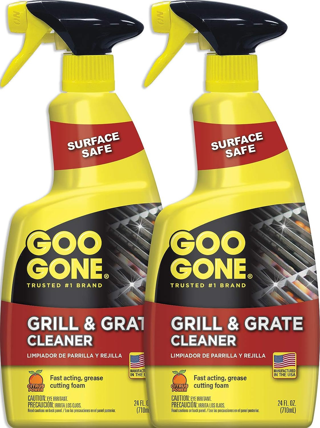 Goo Gone Grill and Grate Cleaner Spray (2 Pack) Cleans and Degreases BBQ Cooking Grates and Racks. Pellet and Electric Smokers- 24 Ounce