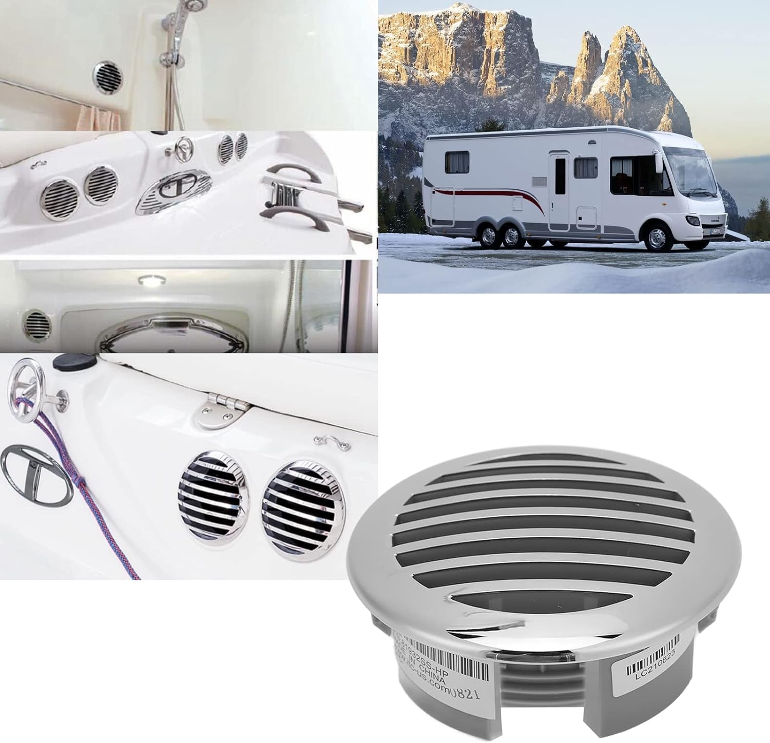 Boats Airflow Vent Cover 4Pcs 3.5In 316 Stainless Steel High Polished Cap Boats Air Outlet Grill Marine Parts for Yachts Rvs - Image 4
