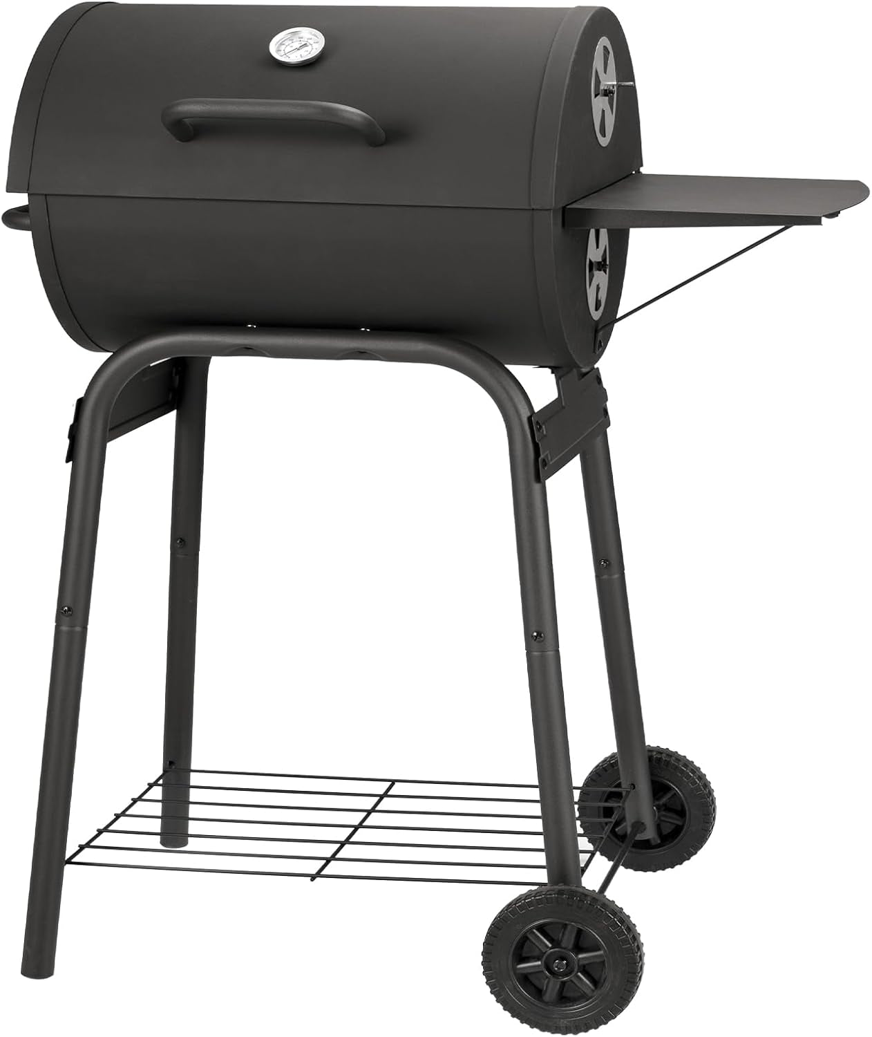 Barrel Charcoal Grill. Large Charcoal Grills with Side Shelf. Outdoor BBQ Grill.Perfect for Backyard Camping. Patio Parties. and Picnics