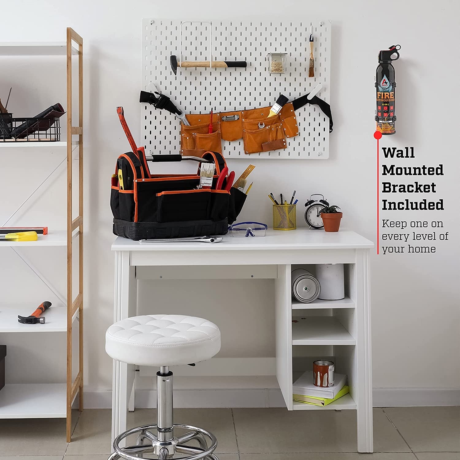 A+ Safety Portable Fire Extinguisher | 6-In-1 Small Fire Extinguisher for Home. Garage. Kitchen. Car | for Electric. Textile and Grease Fires | Non-Toxic. Easy Clean | Wall Mount Incl (4PK) - Image 5