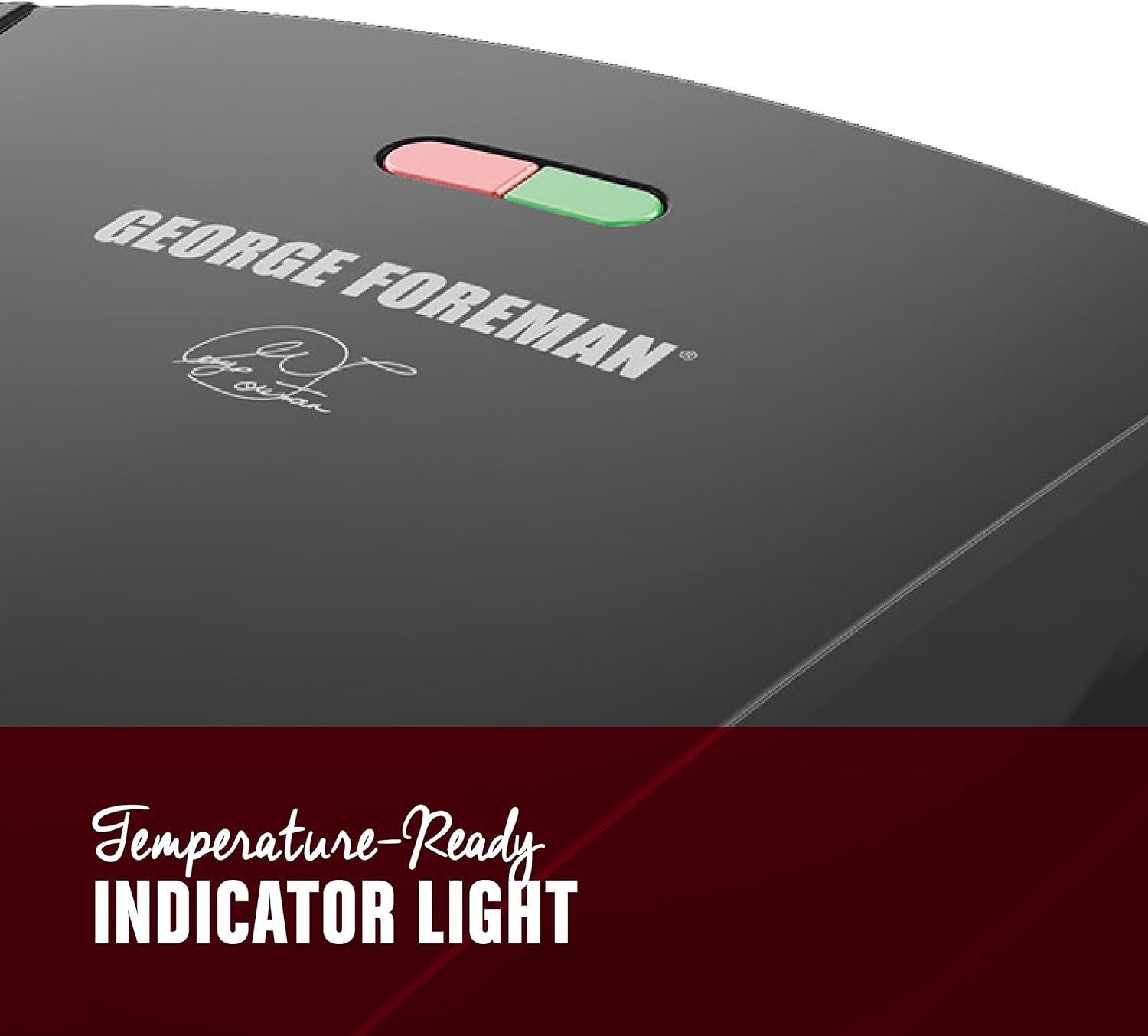 George Foreman 4-Serving Removable Plate Electric Grill and Panini Press. George Tough Non-Stick Coating. Drip Tray Catches Grease. Black - Image 2