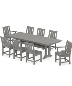 Polywood: Oxford 9-Piece Farmhouse Dining Set with Trestle Legs