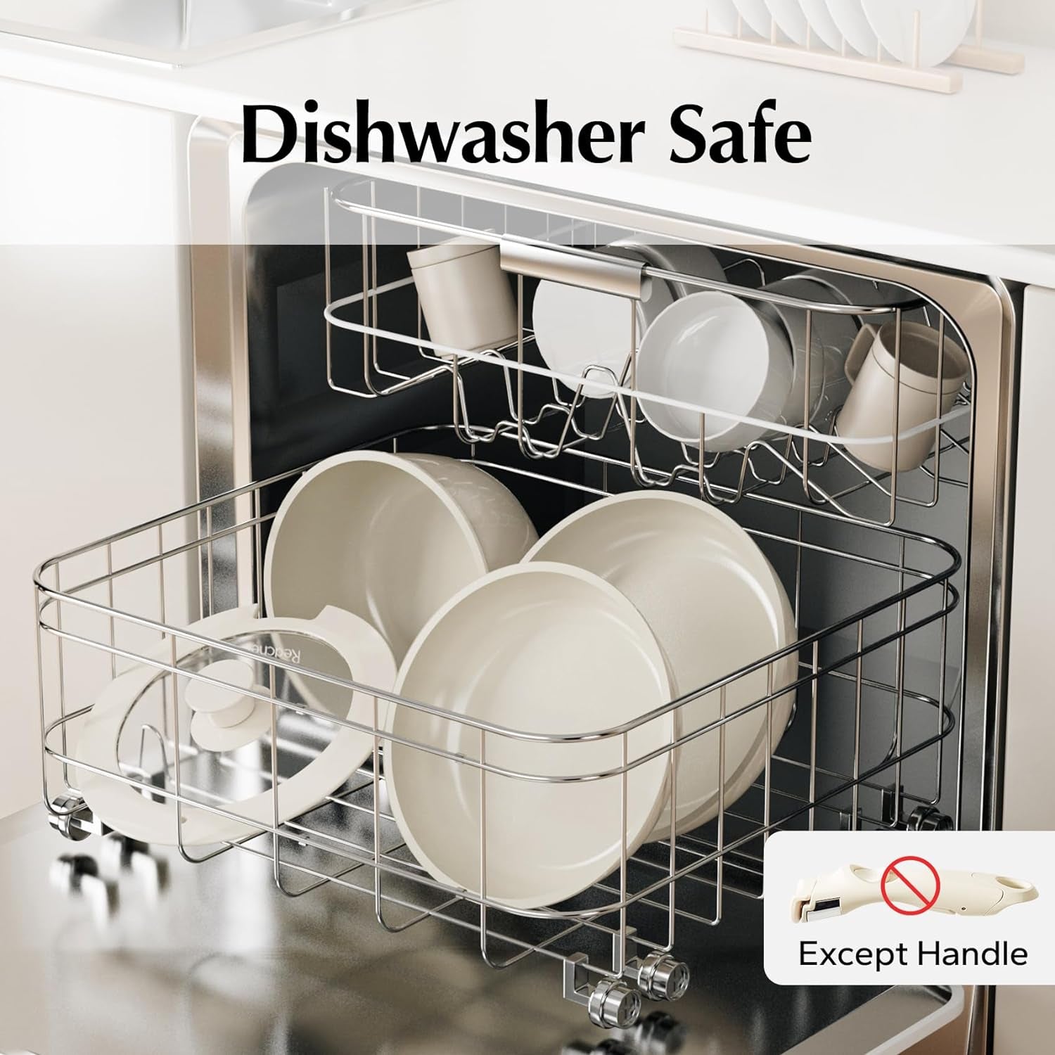 Redchef Ceramic Pots and Pans Set Non Stick. Nonstick Kitchen Cookware Sets. Non Toxic Pots and Pans Set Non Stick. PFAS PFOA & PTFE Free. Detachable Handle Pots and Pans 5 Piece. RV Cookware - Image 8