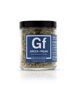 - Greek Freak Mediterranean Spice Blend - All-Purpose Rubs. Spices and Seasonings - Use On: Chicken. Chickpeas. Beef. Seafood. Pork. Vegetables. Turkey. Potatoes and Salad Dressing - 4 Oz