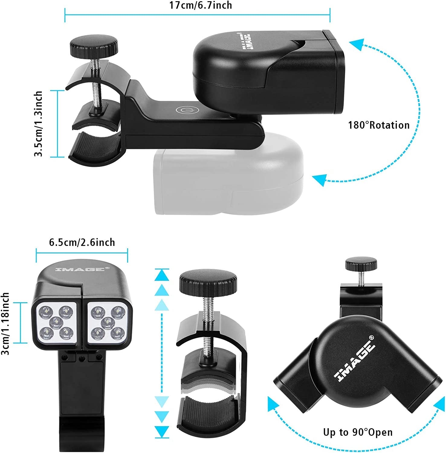 Grill Light. BBQ Lights for Grill with 10 Super Bright LED Lights. Adjustable Handle with 360 Degree Rotation. round & Square Bars Light on Any BBQ Pit. Grill Lights for Cooking and Outdoor Use - Image 5