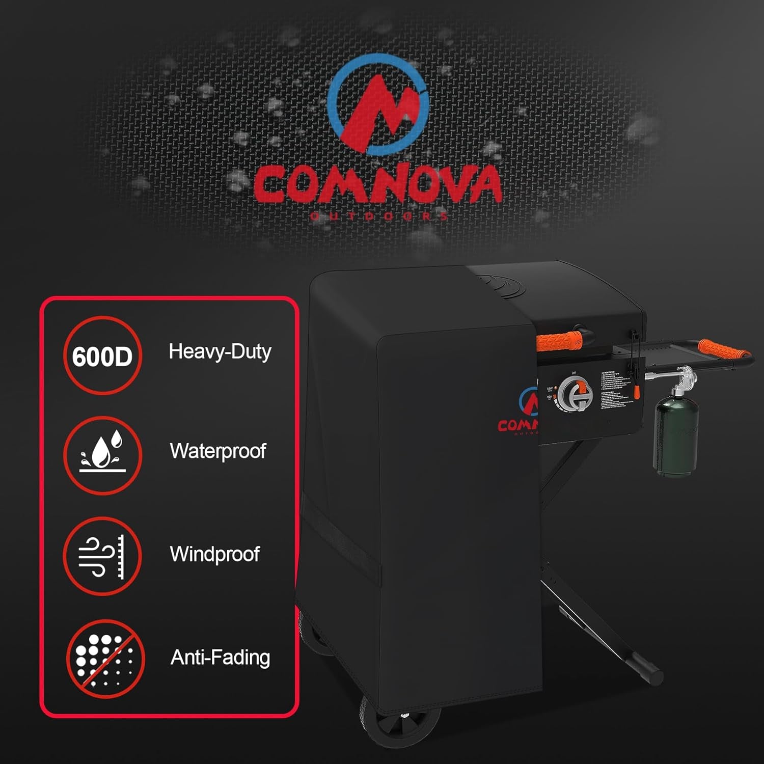 Griddle Cover for Blackstone 22 Inch 17 Inch Griddle with Hood and Stand - 600D Flat Top Grill Cover for Blackstone 22 17 Griddle on Stand and 22 Adventure Ready. Heavy Duty & Waterproof - Image 3