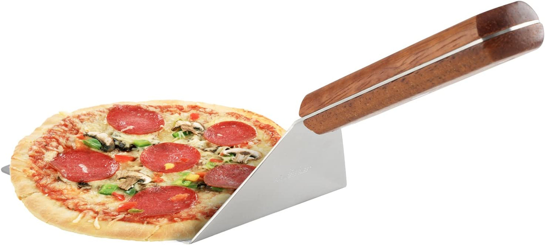 8 Extra-Large Sturdy Stainless Steel Spatula with Strong Wooden Handle – Professional Food Flipper Scraper for Grilling. Cooking. Baking for Your Home Kitchen and Restaurants - Image 3