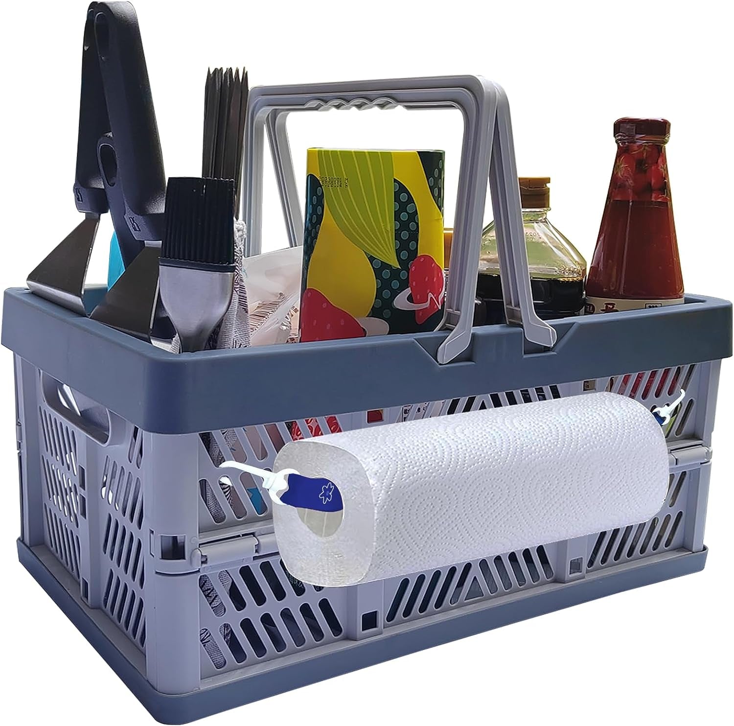BBQ Sauce&Tools Storage Basket It More Convenient for You to Carry Barbecue Sauce Tools Outdoors. on the Beach. and on Barbecues. and It Is Easier to Store Barbecue Sauce Tools.