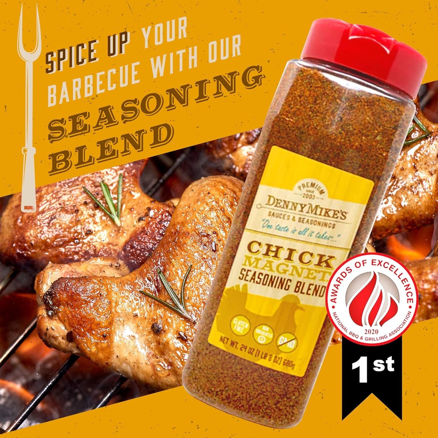 Chick Magnet Rotisserie Chicken Seasoning Rub for Cooking. Smoking. and Grilling. Gluten-Free. Low Sodium. Keto-Friendly Chicken Seasoning Spice Blend. 1.5 Pounds - Dennymike'S - Image 2