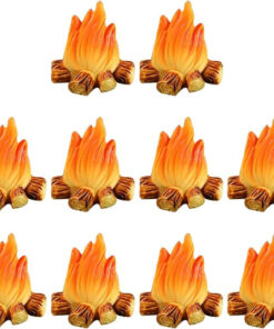 Toyvian 10Pcs Miniature Campfire Dollhouse Fire Ornament Decor Model Fire Model Handicraft Fake Fire Kids Pretend Toy Resin Bonfire Model Miniature Decoration