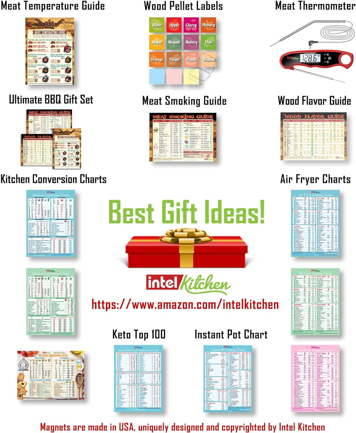 Must-Have Best Meat Smoking Guide the Only Magnet Has 47 Meats Smoking Time & Target Temperature Compatible for Traeger and Other BBQ Grill Smokers Accessories Men Dad Son Gifts Wood Pellets Chips Rub - Image 6