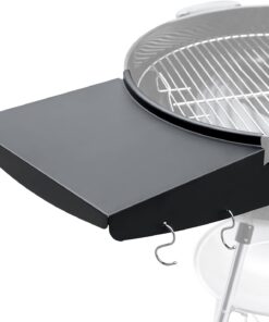 Qulimetal Grill Table Shelf for Weber Kettle Grills 22 Inch. Side Table Shelf Replaces Weber Master Touch & Original Charcoal Grill. Grill Accessories for Weber Kettle. Outdoor Steel BBQ Table Shelf