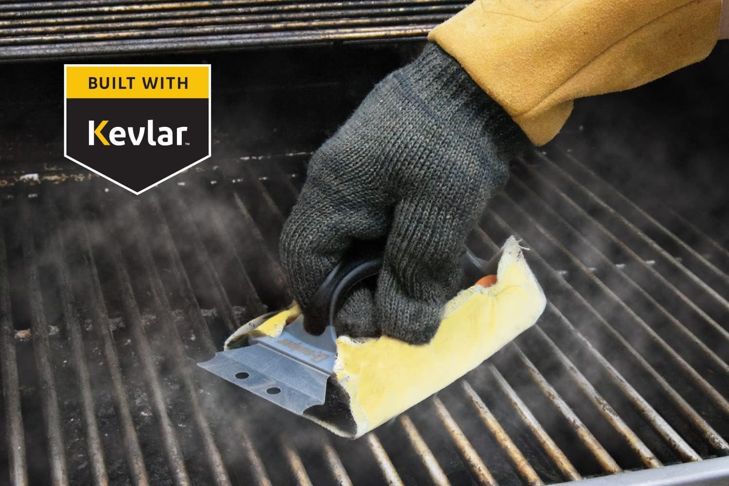 Q-Swiper Steam Clean BBQ Grill Cleaner Set - 1 Grill Brush with Scraper. 2 Heat Resistant Kevlar® Cloths. 1 Tray | Bristle Free | Safe Way to Steam Away Grill Grease & Grime - Image 5