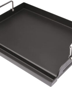Utheer 17 X 13 Nonstick Coating Cooking Griddle for Gas Grill. Universal Griddle Flat Top Plate Insert with Grease Groove and Removable Handles for Charcoal/Gas Grills. Camping. Tailgating. Parties