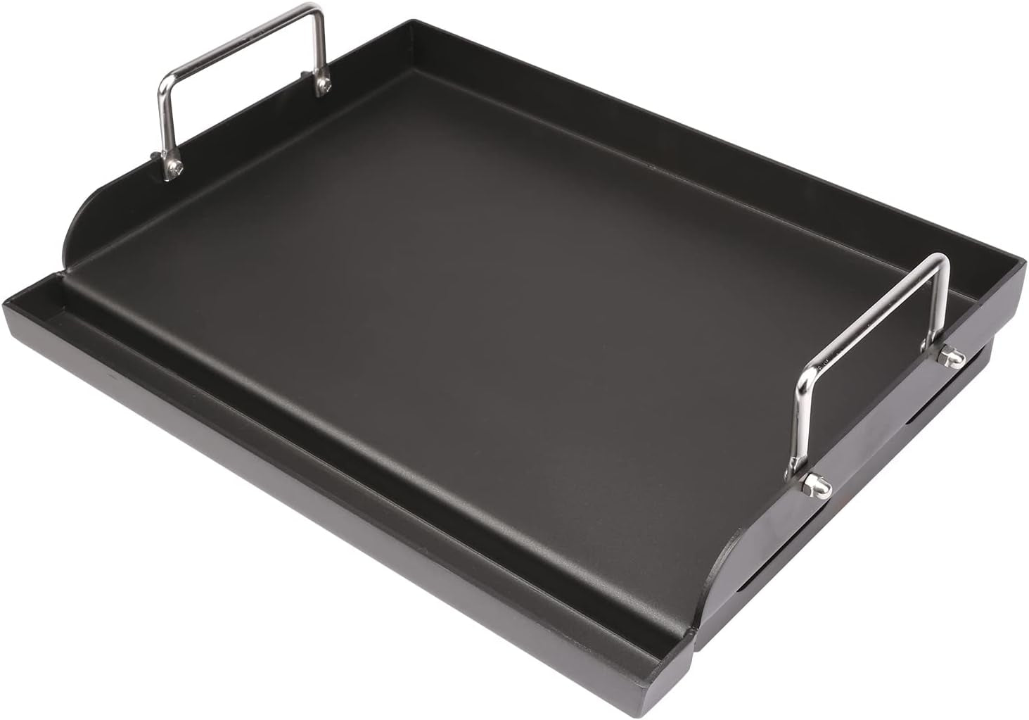 Utheer 17 X 13 Nonstick Coating Cooking Griddle for Gas Grill. Universal Griddle Flat Top Plate Insert with Grease Groove and Removable Handles for Charcoal/Gas Grills. Camping. Tailgating. Parties