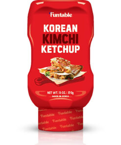 Funtable Korean Kimchi Ketchup (13Oz. Pack of 1) - Savoury & Spicy Low-Calorie Ketchup. Great Flavors. Easy-To-Use. Perfect for Chicken. Nuggets. Wings & Nachos. Tomato Sauce Alternative.