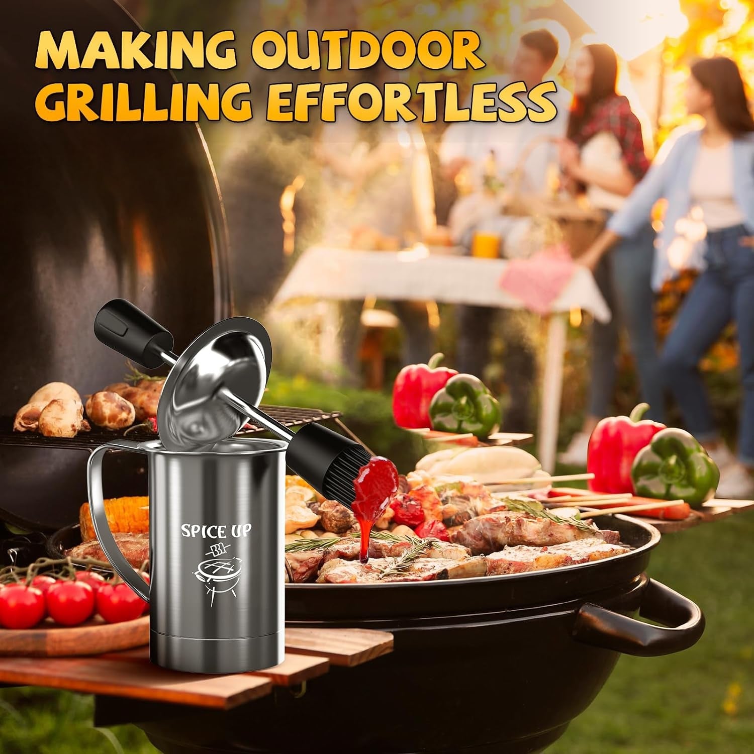 Grilling Gifts for Men Smoker Accessories - BBQ Sauce Pot and Basting Brush Set Cool Kitchen Gadgets. Unique Christmas Stocking Stuffer Gifts for Dad Father Son Grandfather Women Fun Cooking Supplies - Image 6