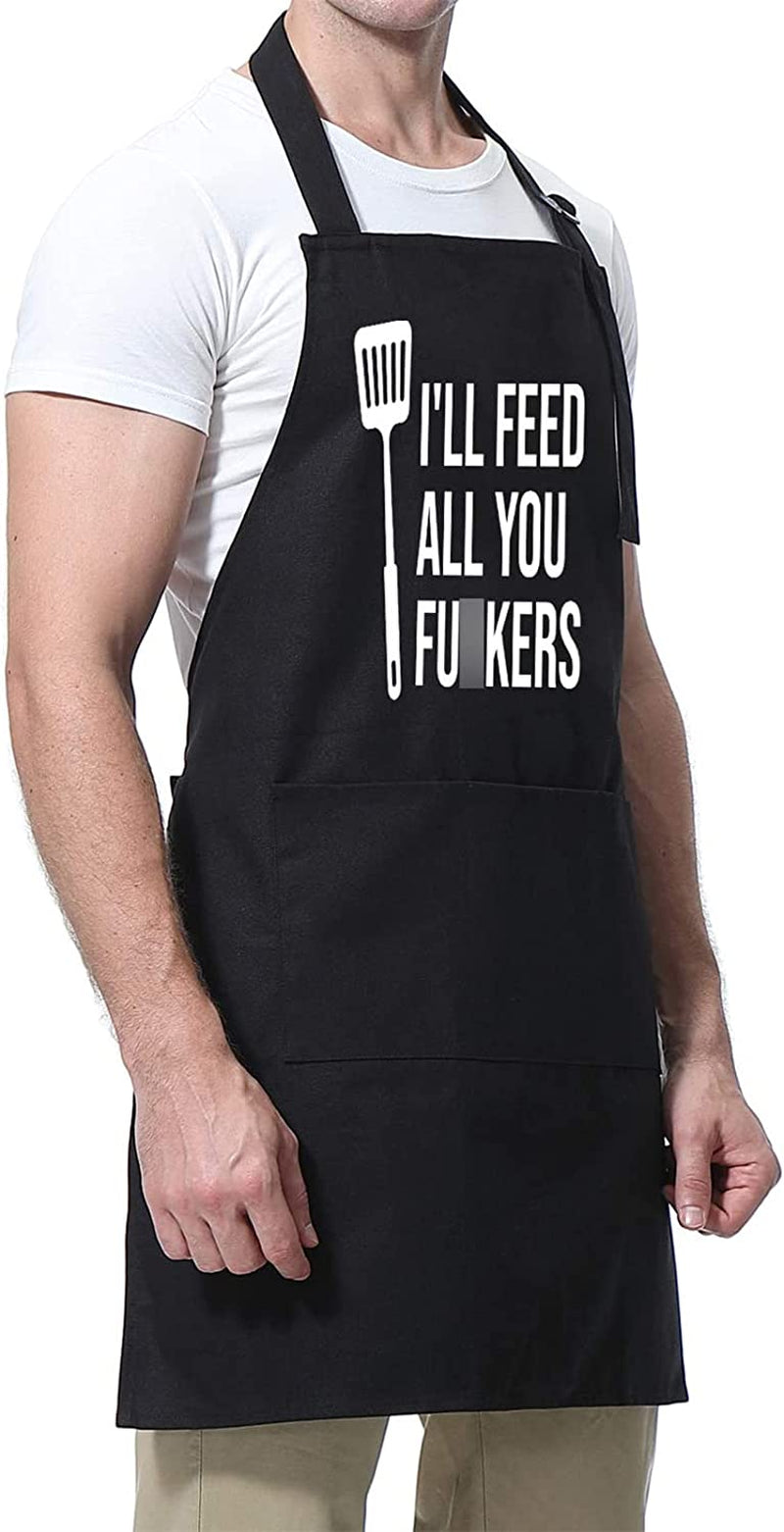 Miracu Funny Cooking Aprons for Men Women. Funny Dad Gifts for Mens Father. Mom - Fathers Day Presents. Birthday Gifts for Dad Step Brother Boyfriend Husband. Cool BBQ Grilling Kitchen Chef Apron - Image 6