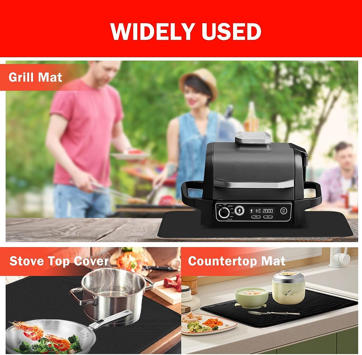 24 X 31 Grill Mat Fireproof for Outdoor Grill Protecting Prep Barbecue Table - Heat Resistant BBQ Tabletop Grilling Griddle Pad. Easy to Clean & Storage - Waterproof & Foldable. 0.6Mm - Image 6