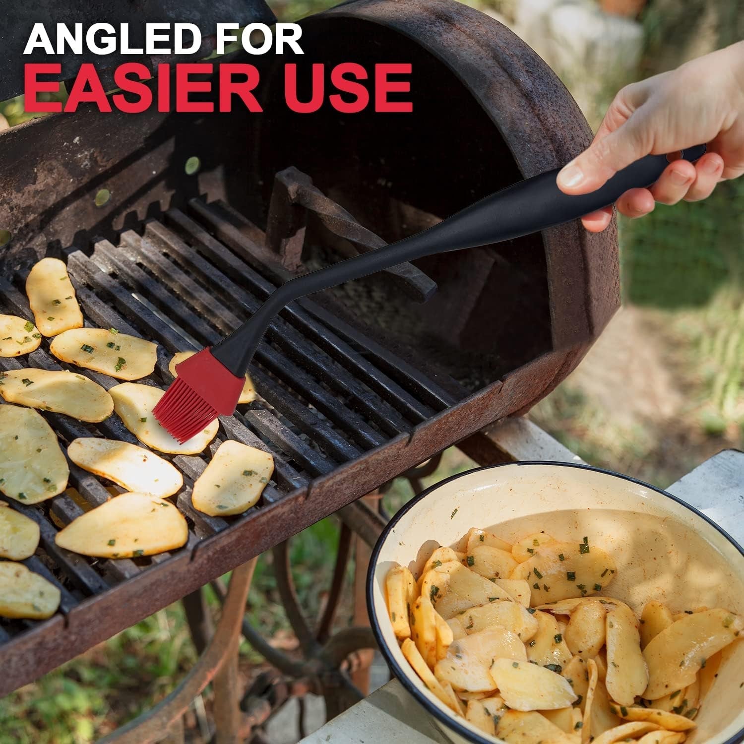 Pastry Brush Basting for Cooking Barbecue Grill Silicone Ergonomic Angled Removable Head - Image 4